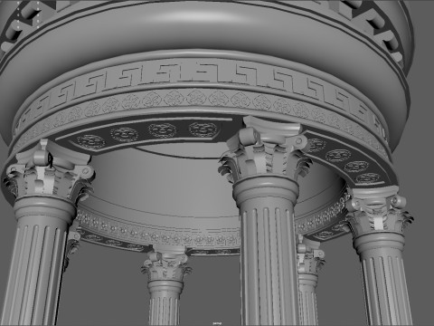 Neoclassical Marble Tholos with Corinthian Columns 3Dモデル