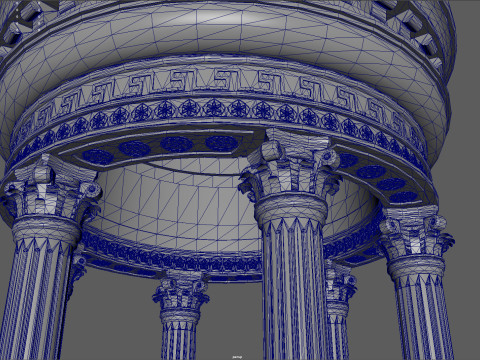 Neoclassical Marble Tholos with Corinthian Columns 3Dモデル