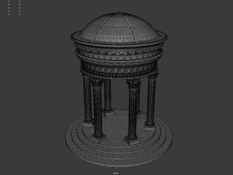Neoclassical Marble Tholos with Corinthian Columns 3Dモデル