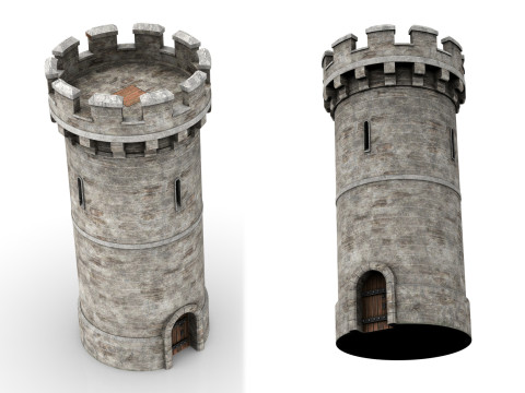 Realistic Medieval Stone Tower 3D 모델