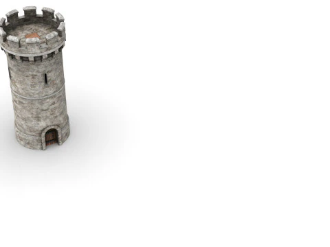 Torre medievale in pietra realistica Modello 3D