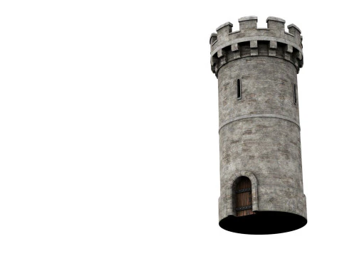 Torre medievale in pietra realistica Modello 3D