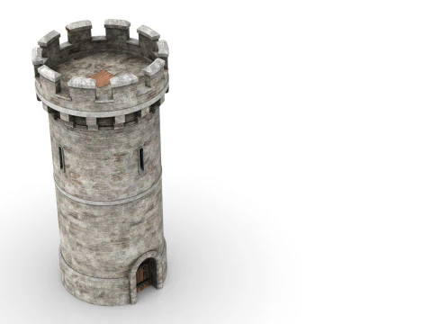 Torre medievale in pietra realistica Modello 3D