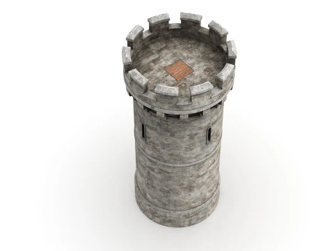Torre medievale in pietra realistica Modello 3D