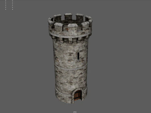 Torre medievale in pietra realistica Modello 3D