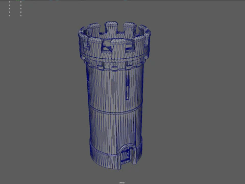 Torre medievale in pietra realistica Modello 3D