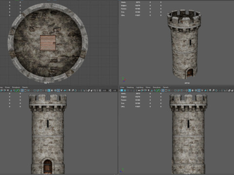 Realistic Medieval Stone Tower 3Dモデル