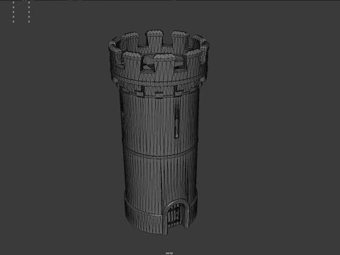 Torre medievale in pietra realistica Modello 3D