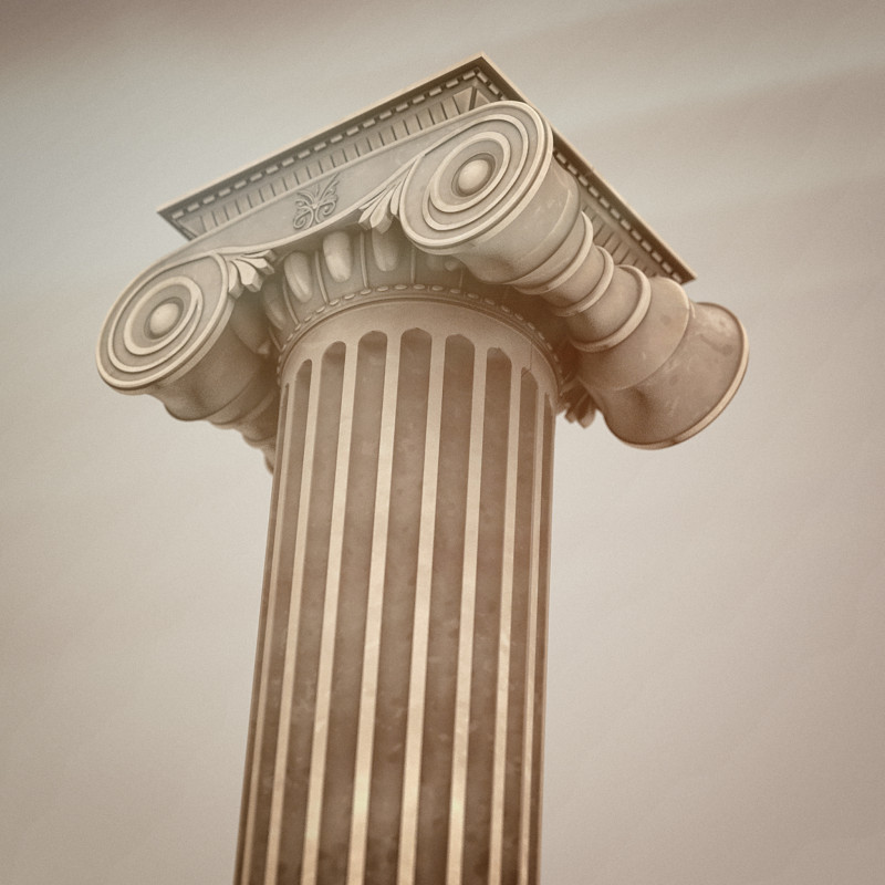 Greek Ionic Full Column Modèle 3D .c4d .max .obj .3ds .fbx .stl .blend