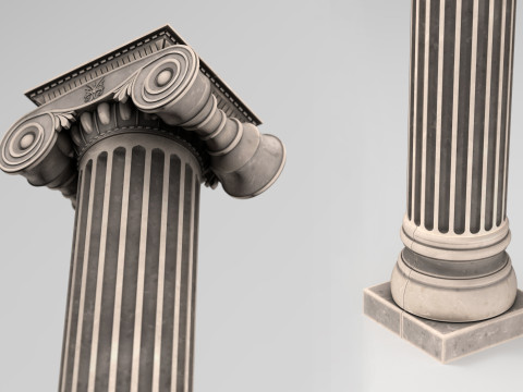 Greek Ionic Full Column Modèle 3D