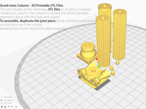Greek Ionic Full Column Modèle 3D