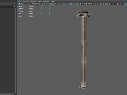 Greek Ionic Full Column Modèle 3D
