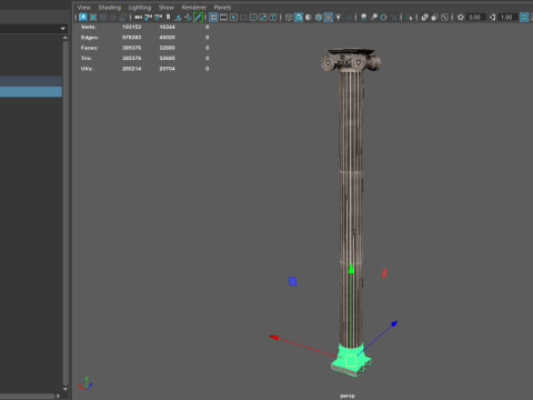 Greek Ionic Full Column Modèle 3D