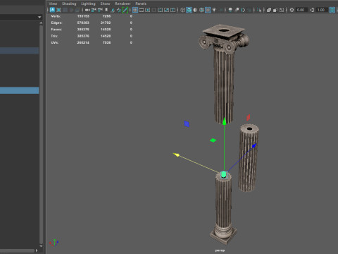 Greek Ionic Full Column Modèle 3D