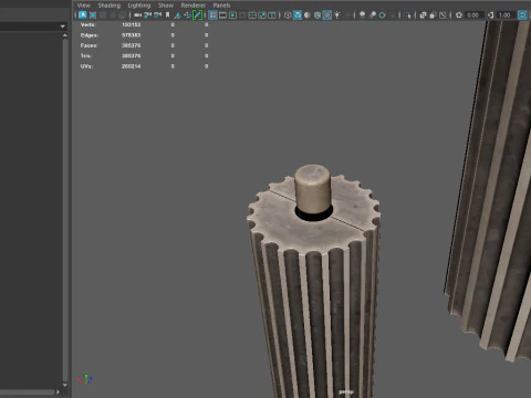 Kolom Penuh Ionik Yunani Model 3D