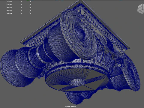 Kolom Penuh Ionik Yunani Model 3D