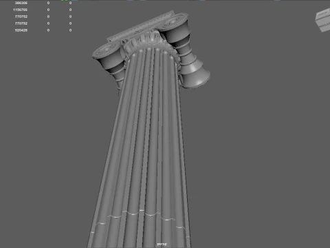 Kolom Penuh Ionik Yunani Model 3D