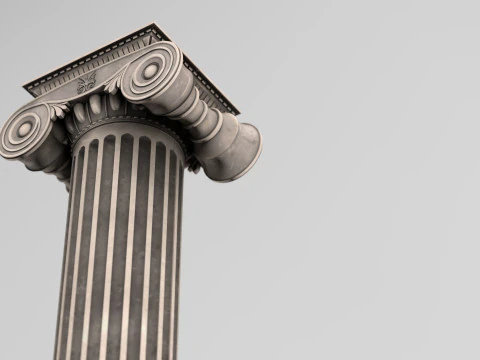 Kolom Penuh Ionik Yunani Model 3D
