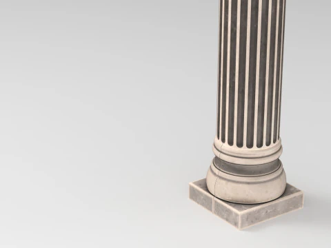 Kolom Penuh Ionik Yunani Model 3D