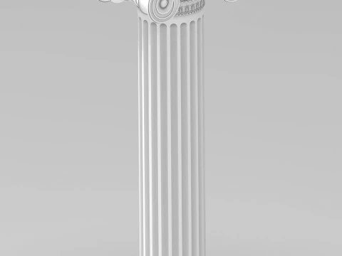 Modello stampabile 3D della colonna greca dell'eleganza ionica Modello di stampa 3D