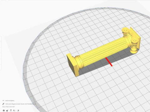 Modello stampabile 3D della colonna greca dell'eleganza ionica Modello di stampa 3D