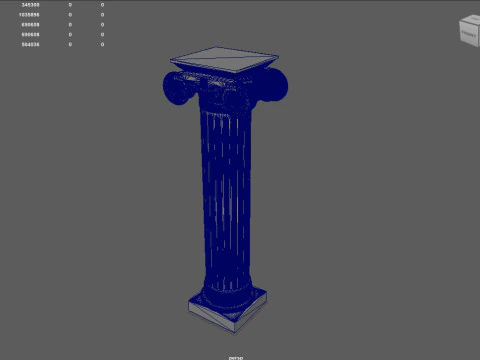 Modello stampabile 3D della colonna greca dell'eleganza ionica Modello di stampa 3D