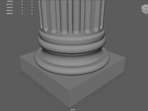 Modello stampabile 3D della colonna greca dell'eleganza ionica Modello di stampa 3D