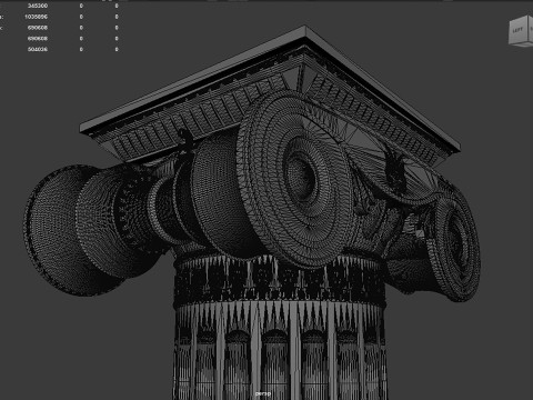 Ionic Elegance Greek Column 3D Printable Model Modelo de impresión 3D