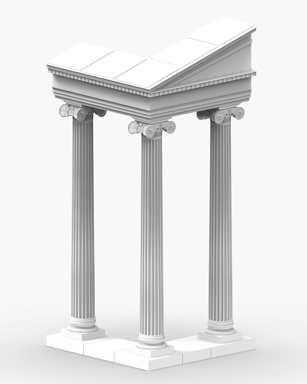 Ancient Ionic Columns Ruins - 3D Printable Model 3D Print Model .c4d .max .obj .3ds .fbx .stl .blend 