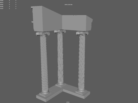 Ancient Ionic Columns Ruins - 3D Printable Model 3Dプリントモデル