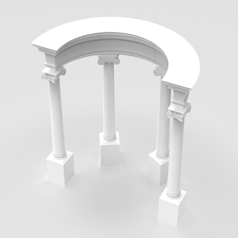 Neoclassical Circular Pavilion 3D Print Model .c4d .max .obj .3ds .fbx .stl .blend 