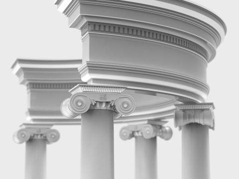 Neoclassical Circular Pavilion 3D Print Model
