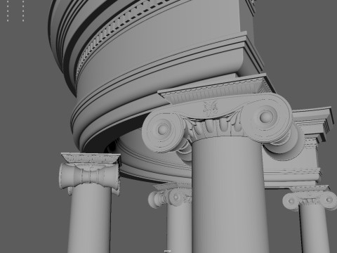 Neoclassical Circular Pavilion 3D Print Model