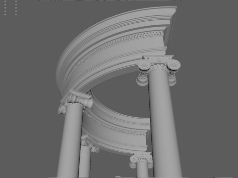 Neoclassical Circular Pavilion 3D Print Model