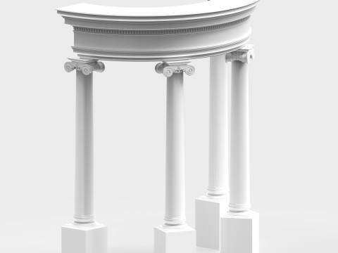 Neoclassical Circular Pavilion 3D Print Model