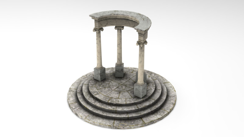 Neoclassical Circular Pavilion Low poly 3D Model .c4d .max .obj .3ds .fbx .stl .blend