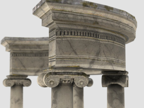 Neoclassical Circular Pavilion Low poly 3D Model