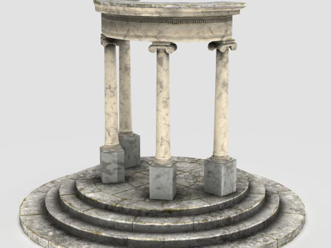 Neoclassical Circular Pavilion Low poly 3D Model