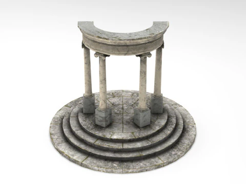 Neoclassical Circular Pavilion Low poly 3D Model