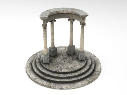 Neoclassical Circular Pavilion Low poly 3D Model