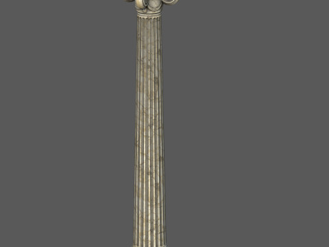 Low Poly Ionic Column 45 Angle Roman Marble Architectural 3D Model