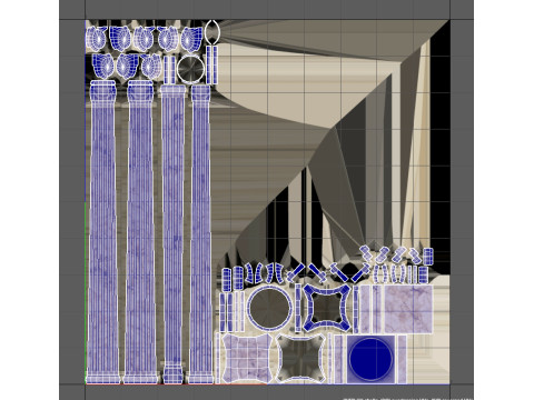 Low Poly Ionic Column 45 Angle Roman Marble Architectural 3D Model
