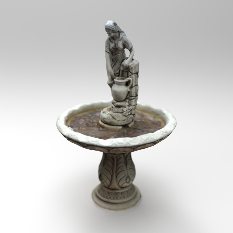 Rustic Lady Water Fountain Sculpture 3D Model .c4d .max .obj .3ds .fbx .stl .blend 