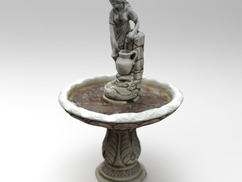 Rustic Lady Water Fountain Sculpture 3D Model