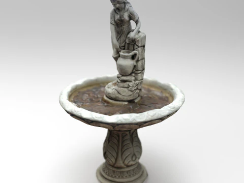 Rustykalna rzeźba fontanny wodnej Lady Model 3D