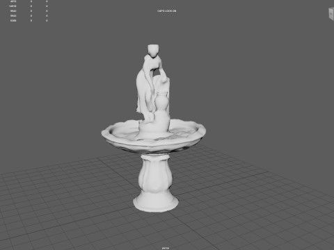 Rustic Lady Water Fountain Sculpture 3D Model