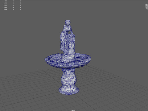 Rustic Lady Water Fountain Sculpture 3D Model