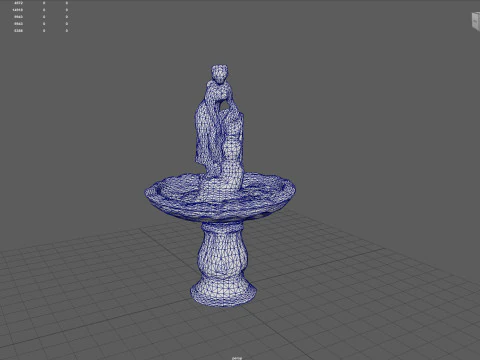 Rustic Lady Water Fountain Sculpture 3D Model