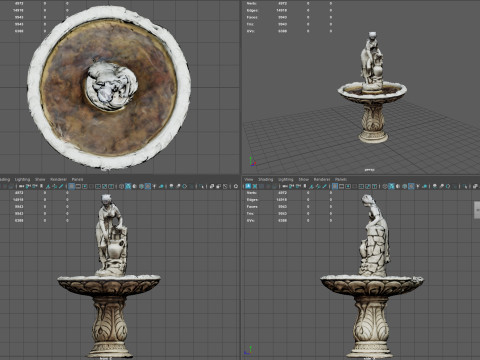 Rustic Lady Water Fountain Sculpture 3D Model