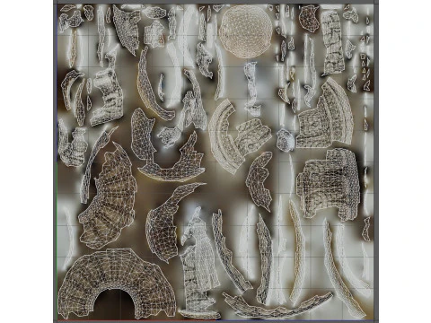 Rustic Lady Water Fountain Sculpture 3D Model